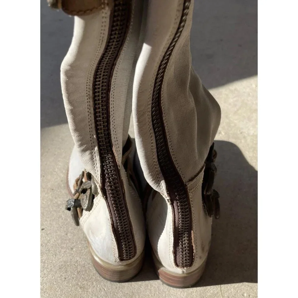 Freebird Raylene Silver Grey Sz 6 - Women’s Leather Knee High Boots